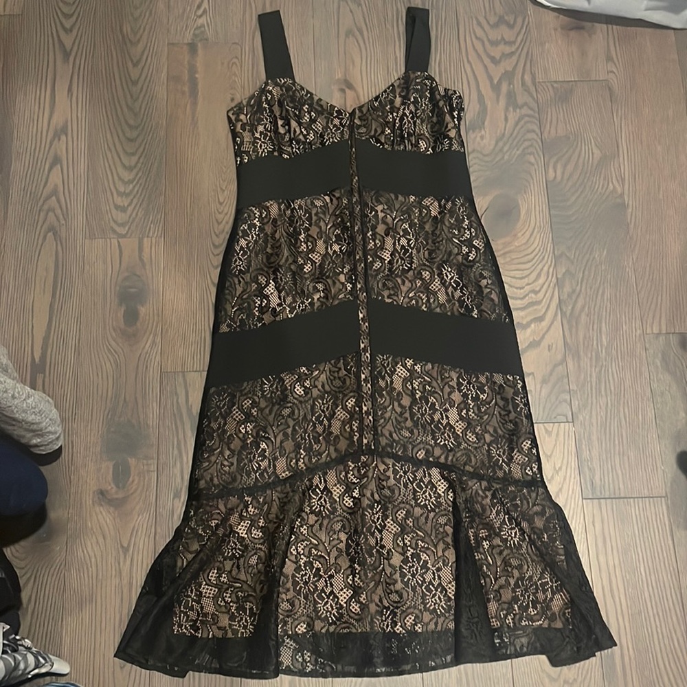 Loft black lace dress